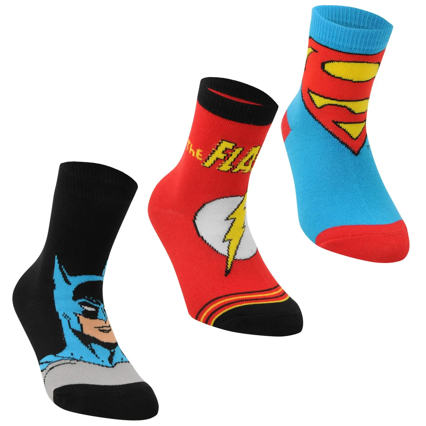 DC Comics Superman 3 Pack Crew Socks Childrens 1 DC Comics Superman 3 Pack Crew Socks Childrens