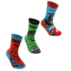 Marvel 3 Pack Crew Socks Childrens