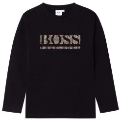 Boss Gold Logo Long Sleeve T Shirt