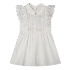 SELF PORTRAIT Girls White Lace Mini Dress